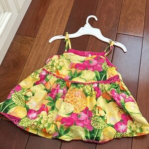 Janie and Jack Pink and Yellow Fruit top